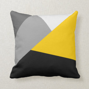 Almofada Geo amarelo e preto cinzento moderno simples
