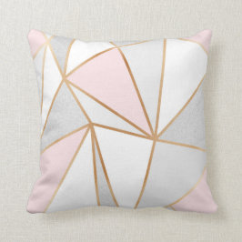 Almofada Geo cor-de-rosa, cinzento & Dourado