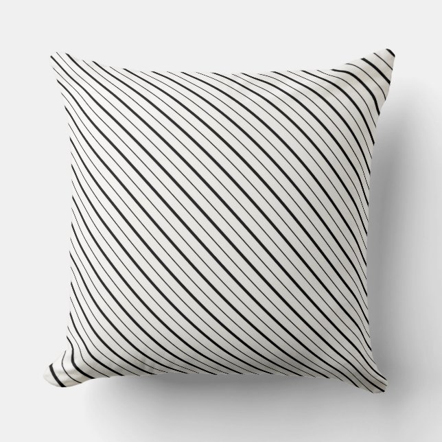 Almofada Geometria de Linha Preta Simples (Frente)