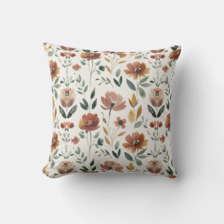 Almofada Geometria Floral Boho – Padrão de Flor Silvestre T