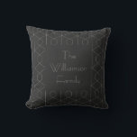 Almofada Geometria Linear da Arte em Preto Personalizado<br><div class="desc">Padrão de Geometria Linear do Deco de Arte Personalizado,  Travesseiro decorativo Preto e Branco</div>