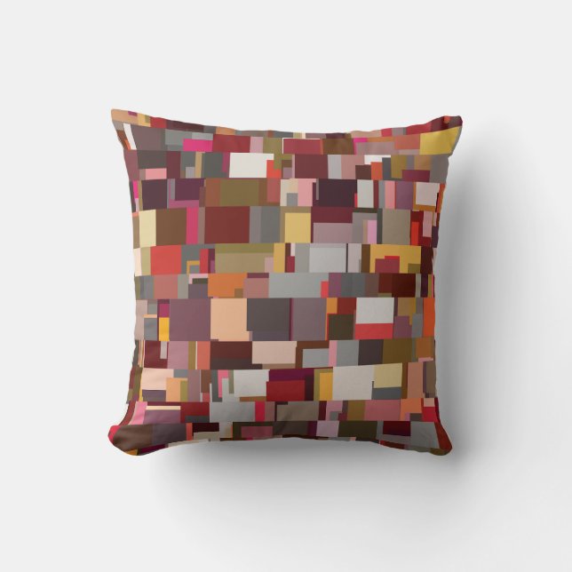 Almofada Geometric Patchwork Abstract Mosaic Pattern (Frente)