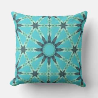 Almofada Geometric Teal Blue Sunburst Pillow