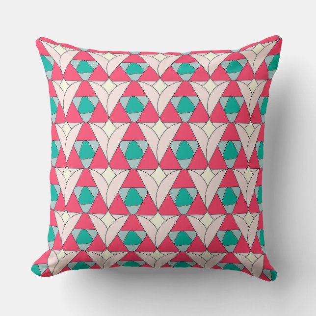 Almofada Geometric Triangle Pattern Throw Pillow (Frente)
