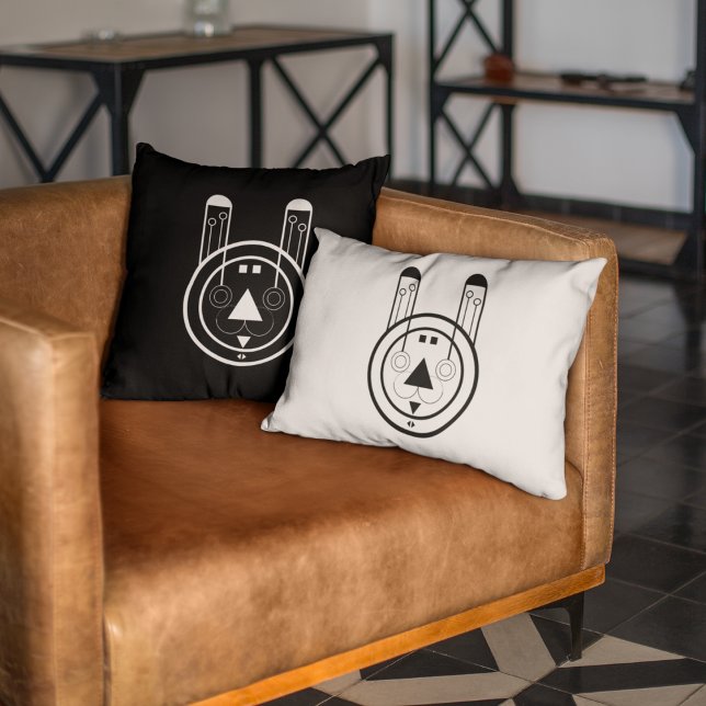 Almofada Geometric Usagi Rabbit Zodiac (Style meets spirit - cozy up with this geometric Usagi Rabbit throw pillow.)