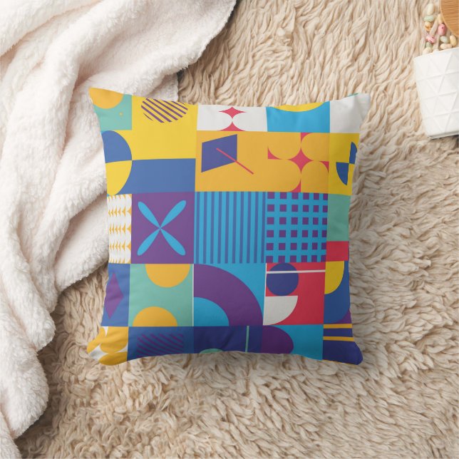 Almofada Geométrico em abstrato de orientação quadrada (Cobertor)