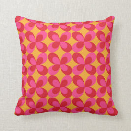 Almofada Geométrico floral amarelo cor-de-rosa