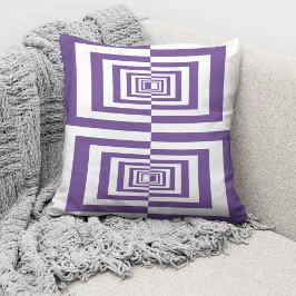 Almofada Geométrico Moderno Roxo Branco