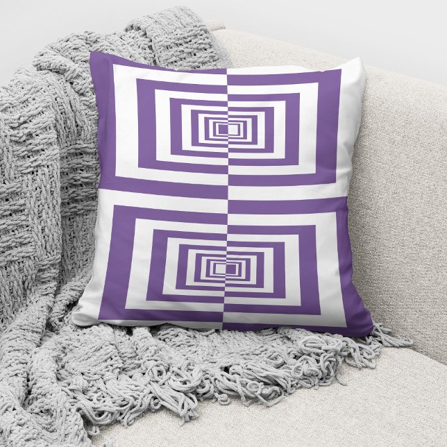 Almofada Geométrico Moderno Roxo Branco (Criador carregado)