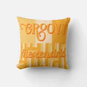 Almofada Geométrico Retro Amarelo Personalizado