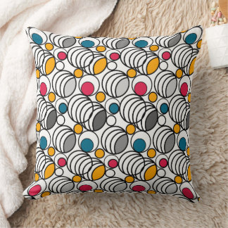 Almofada Geometry circles and rings decor retro sixties 