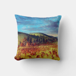 Almofada George Catlin Jogo de bola dos Choctaw Bola Acima