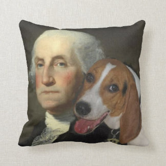 Almofada George Washington e seu cão da raposa