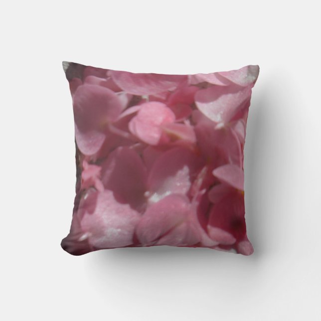 Almofada Gérânios cor-de-rosa: travesseiro de rosa claro qu (Frente)