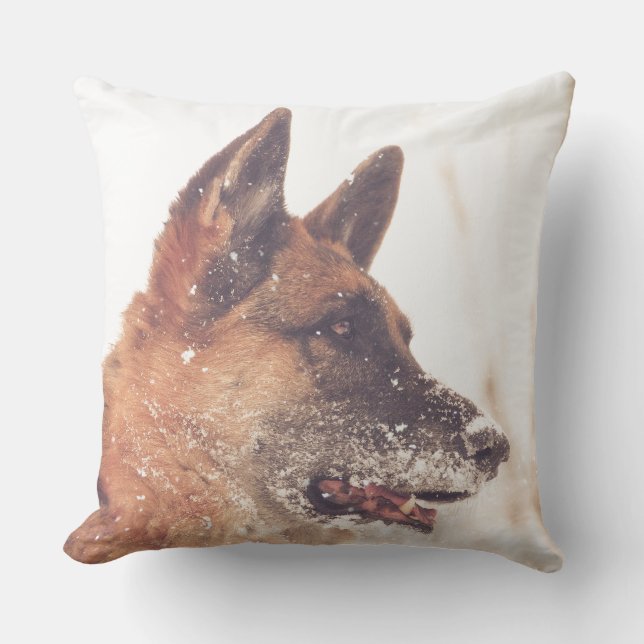 Almofada German shepherd bonito no travesseiro decorativo (Frente)