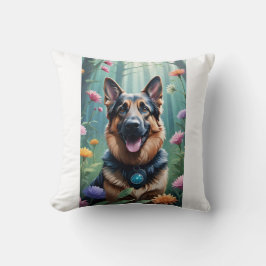 Almofada German shepherd Cão Travesseiro Decorrido Floral