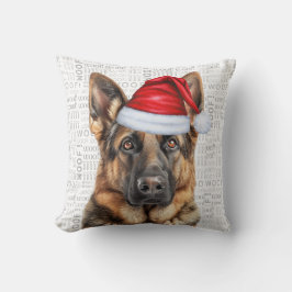 Almofada German Shepherd Dog Watercolor Woof Christmas