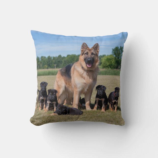 Almofada German shepherd personalizável com uppies adaptáve (Frente)