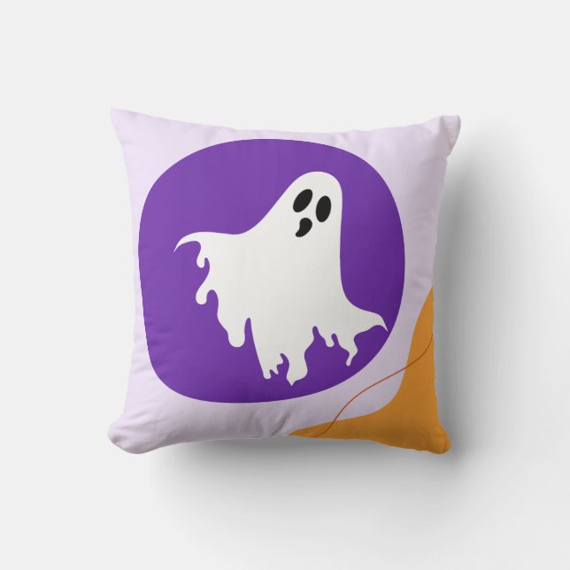 Almofada Ghost e Blob Abstrato Spooky Formas de Halloween (Frente)