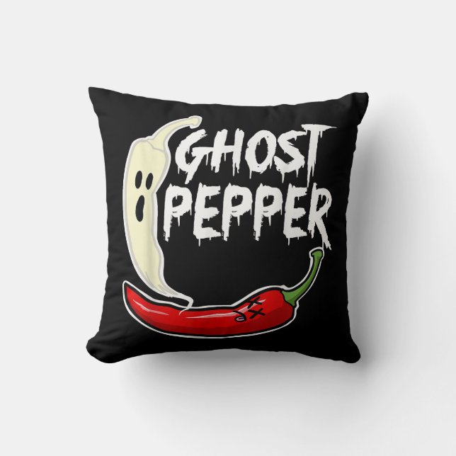 Almofada Ghost Pepper Funny Spicy Hot Halloween Peppe (Frente)