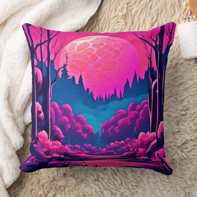 Almofada Giant Pink Moon Art (Cobertor)