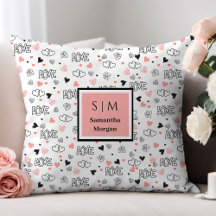Gift for Wife Personalized Valentine Heart Pillow