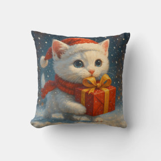 Almofada Gift - Holiday - Christmas Kitten Surprise Pillow
