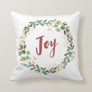 Almofada Gilded Greenery White Dourada Alegria de Natal