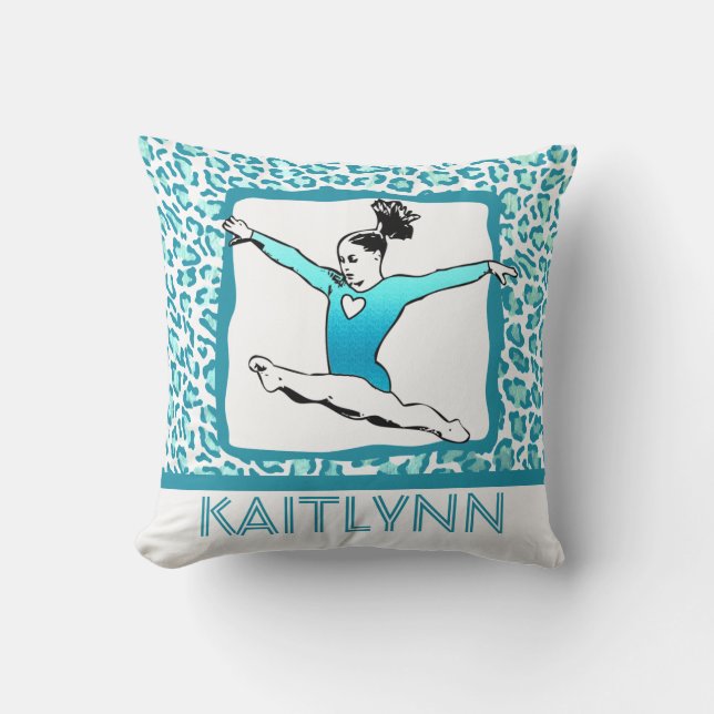 Almofada Ginástica do impressão da chita na turquesa com (Frente)