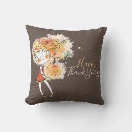 Almofada Ginger Girl com Ação de Graças de Abóbora