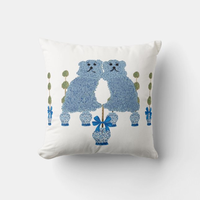 Almofada Ginger Jars Staffordshire Dogs Topiary (Frente)