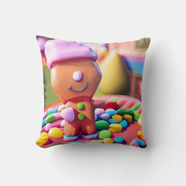 Almofada Gingerbird Boy faz bem - Ken Gage Art (Frente)