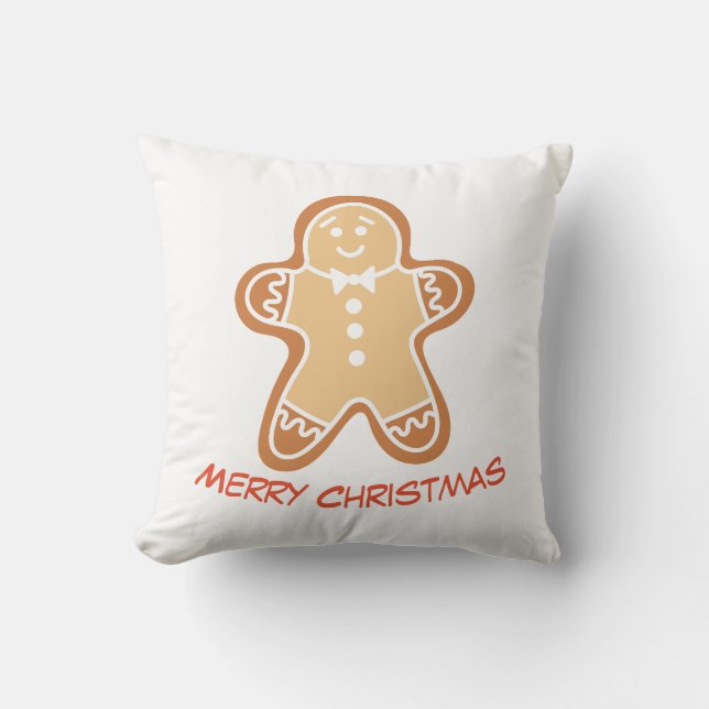 Almofada Gingerbread Man Christmas Throw Pillow (Frente)