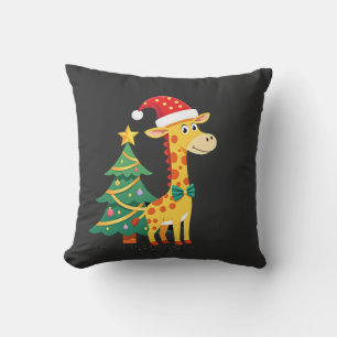 Almofada Gingerbread Man Girafa Chapéu de Papai Noel Árvore