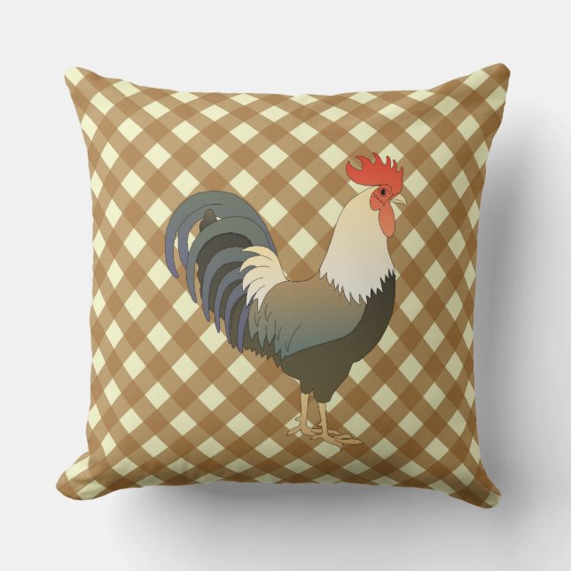 ALMOFADA GINGHAM ROOSTER (Frente)