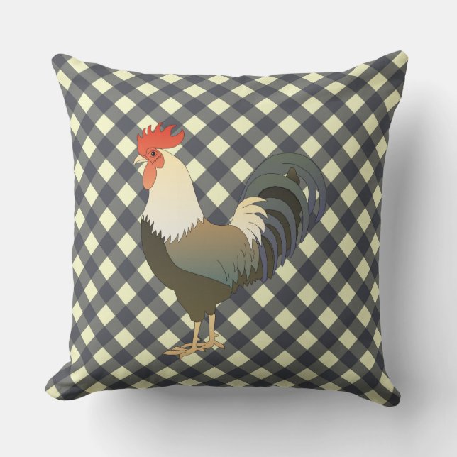ALMOFADA GINGHAM ROOSTER (Frente)