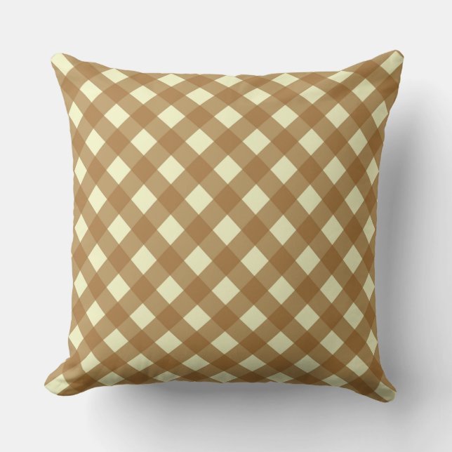 ALMOFADA GINGHAM - TAN & CREAM (Frente)