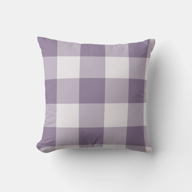 Almofada Gingham Xadrez de Búfalo Grande Lavanda (Frente)