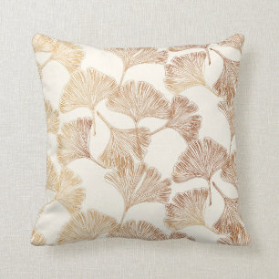 Almofada Gingko deixa ouro em papel de parede de madeira de