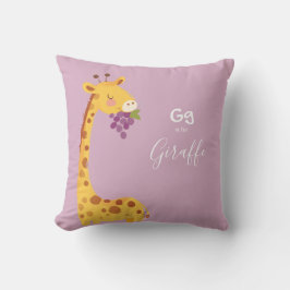 Almofada Girafa • Adicione Seu Nome Alfabeto Monograma Fofo