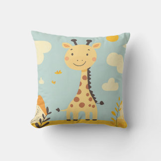 Almofada Girafa Babu Sorridente Decoração de Casa de Berçár