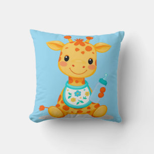 Almofada Girafa Bebê de Desenho Animado Fofo Segurando uma