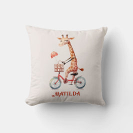 Almofada Girafa de Circo Fofa em uma bicicleta Infantil