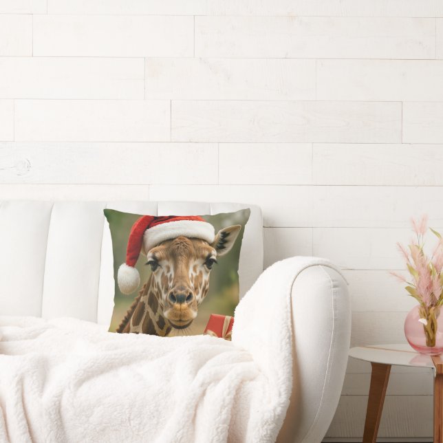 Almofada Girafa de Natal Com Presente de Feriado (Sofá)