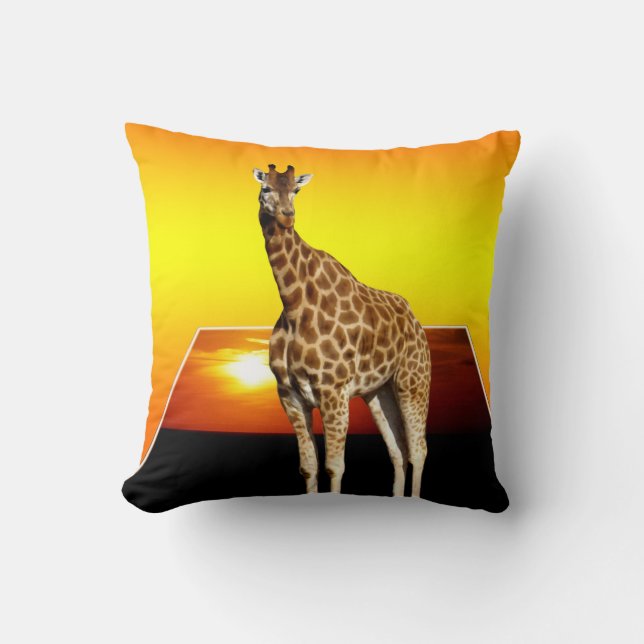 Almofada Girafa Sunshine Popout Art Throw Cushion. (Frente)
