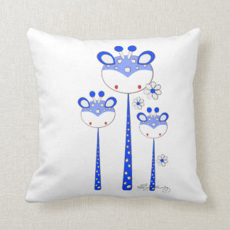 Almofada Girafas Divertidas -- Azul Brilhante