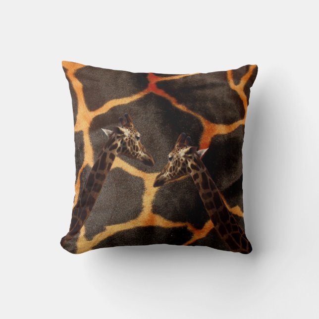 Almofada "Girafas exóticas: em uma Canvas patenteada da gir (Frente)