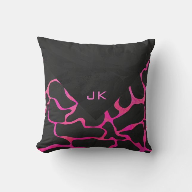 Almofada Giraffe Hot Pink e Impressão preto (Frente)