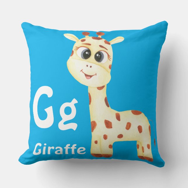 Almofada Giraffe personaliza ABC: Carta G - Adicionar seu n (Frente)