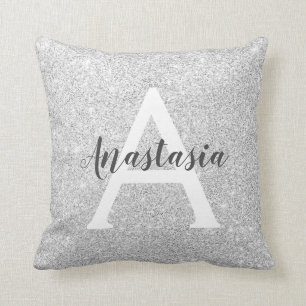 Almofada Girar Glam Silver Glitter Desencadeia Nome do Mono